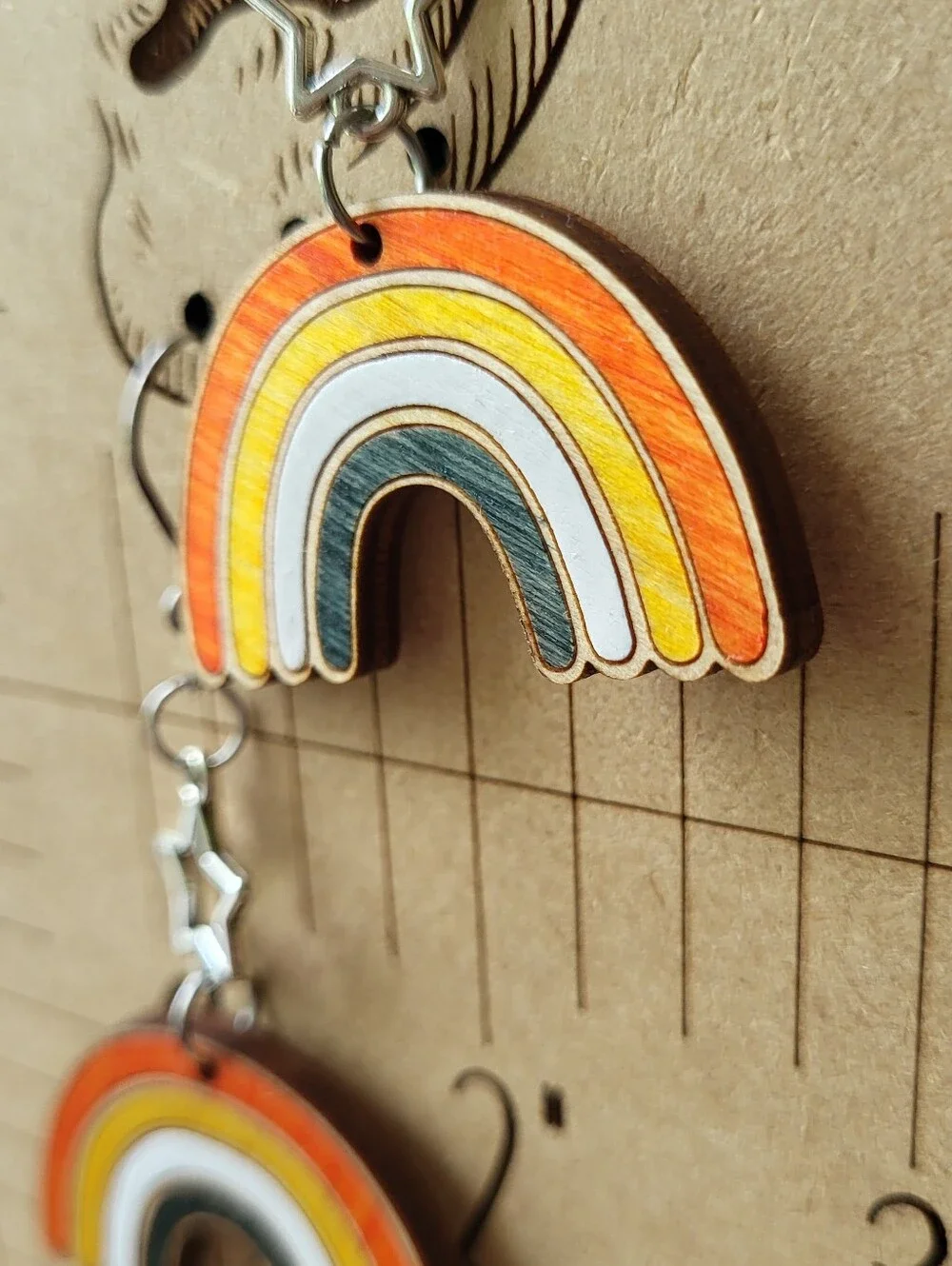 🌈⭐️ Retro Rainbow Star Earrings